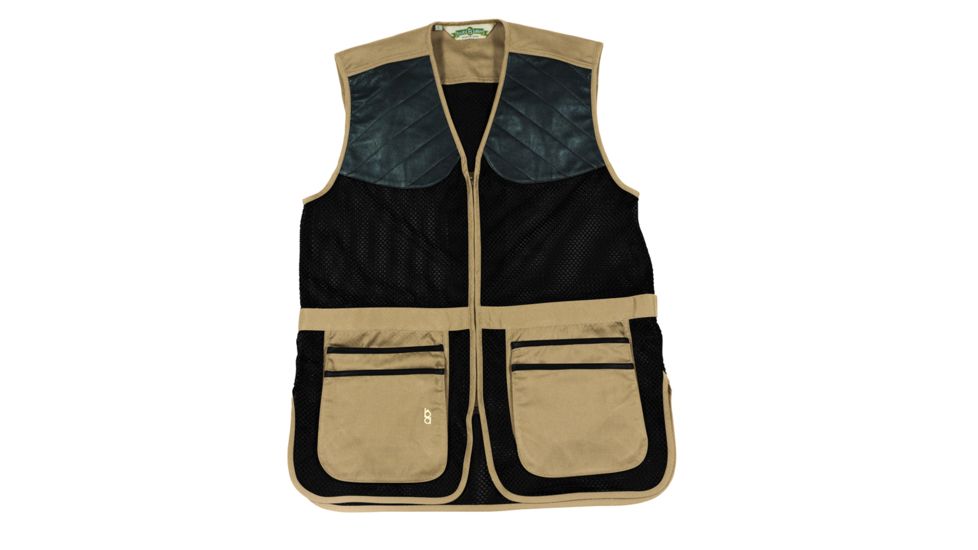 Bob Allen 290M Shooting Vest - Full Mesh Dual Leather Pads KHAKI XXXXL