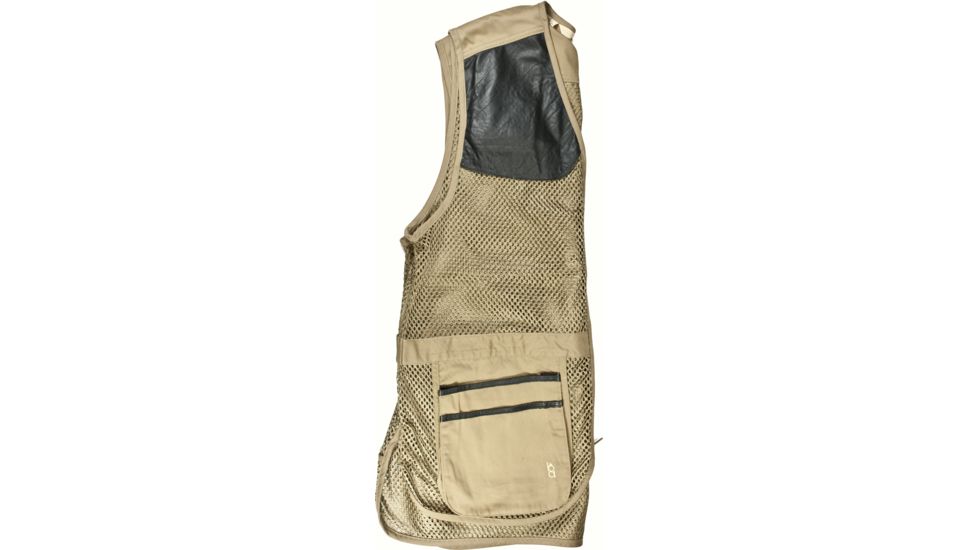 Bob Allen 290M Shooting Vest - Full Mesh Dual Leather Pads KHAKI L