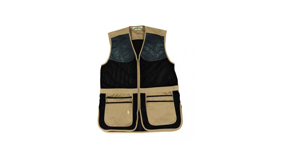 Bob Allen 290M Shooting Vest - Full Mesh Dual Leather Pads KHAKI M