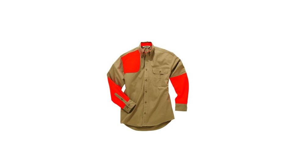 Bob Allen High Prairie Long Sleeve Hunting Shirt, Application: Hunting, Fabric/Material: Cotton, Color: Tan/Orange, Sleeve Type: Long Sleeve