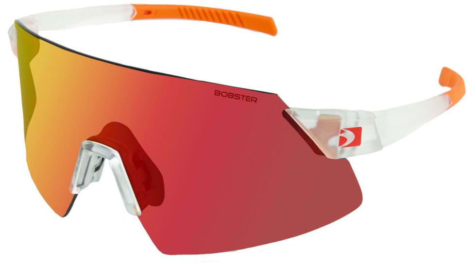 Bobster Cadence Sunglasses - Matte Clear/orange Frame W/ Smoke Black Red Revo/yellow/clear Lenses - BCAD01
