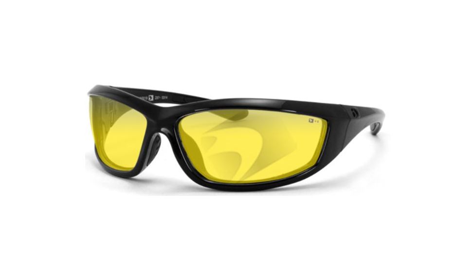 Bobster Charger Sunglasses - Black Frame, Anti Fog Yellow Lens ECHA001Y