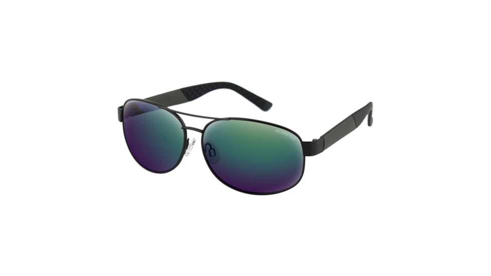 Bobster Bobster Commander Sunglasses, Matte Metallic Charcoal/Matte Black Frame, Brown HD Green Lens, BCOM101HD