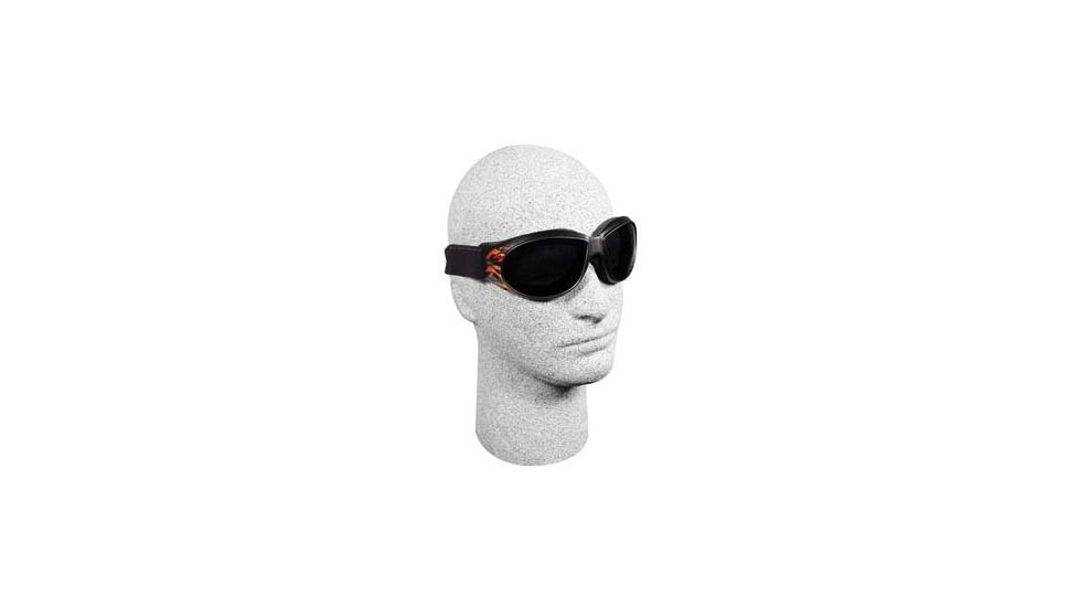 Bobster Cruiser Goggles, Black Frame w/ Flames BCA0F1 w/ Smoke Lenses