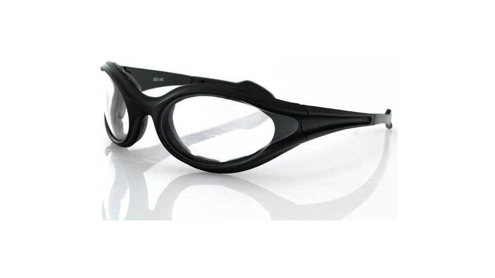 Bobster Foamerz Sunglass, Black Frame and Clear Lenses, ES114C