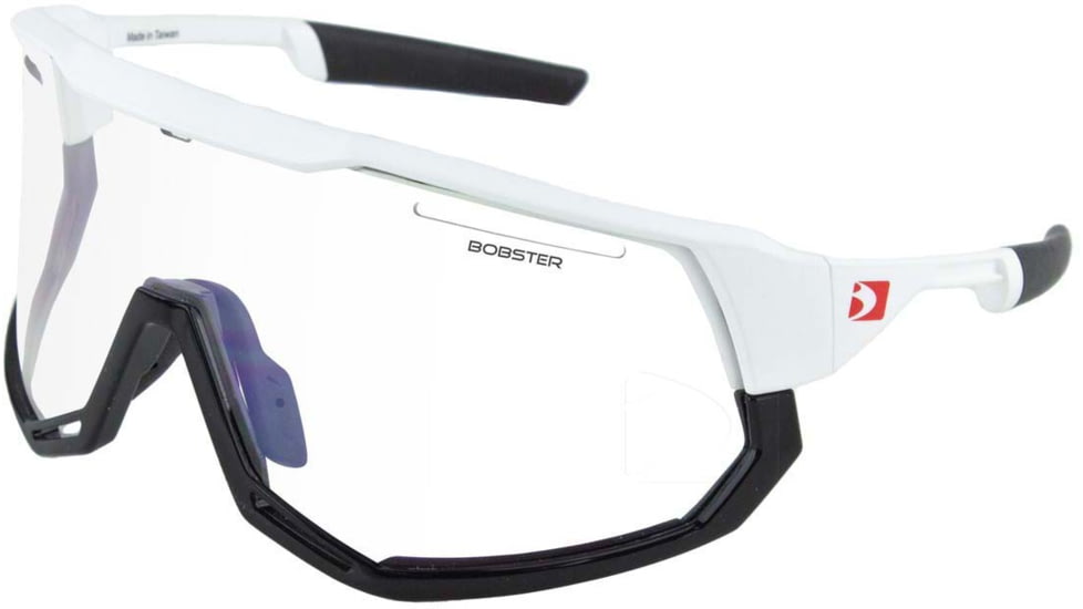 Bobster Freewheel Sunglasess - Matte White/gloss Black Frame W/ Smoke Black Red Revo/yellow/clear Lenses - BFRE01