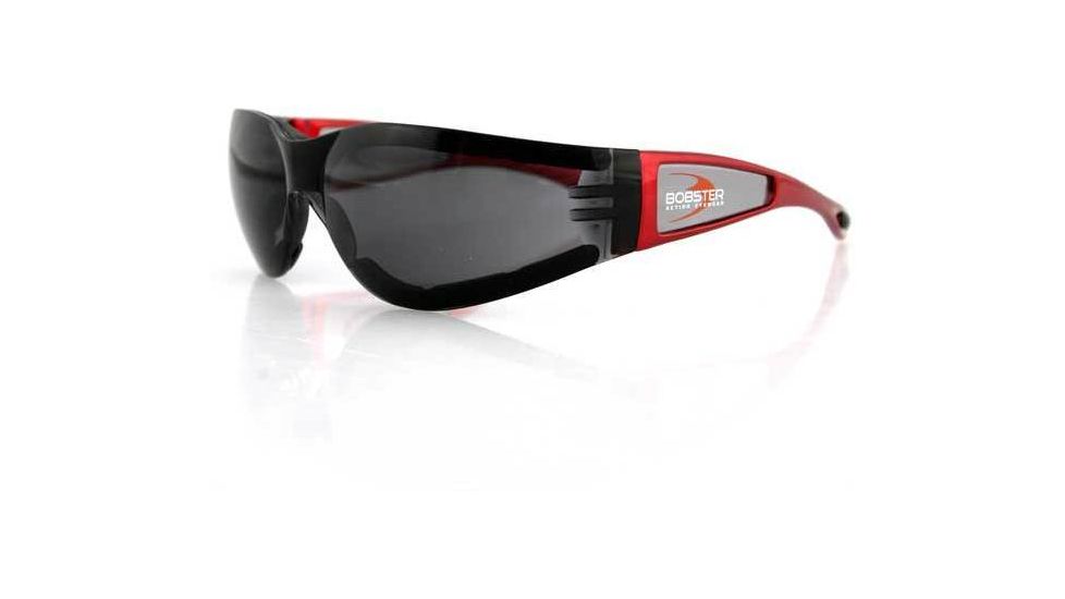 Bobster Shield 2 Sunglasses, Red Frame, Smoked Grey Lens ESH221