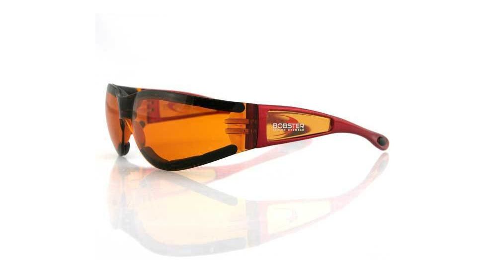 Bobster Shield2 Sun glass, Red Frame, Amber Lens, ESH223
