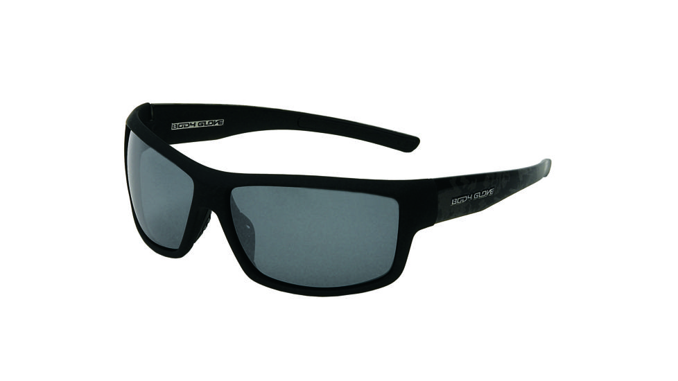 Body Glove Huntington Beach Sunglasses, Matte Black Rubberized Frame, Smoke Polarized with Silver Mirror Flash Lens, Polarized, 10203955.QTM