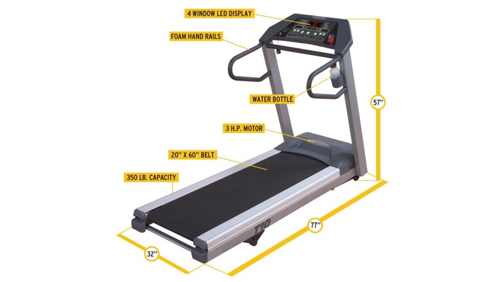 Body Solid T10 Treadmill, Silver T10HRC