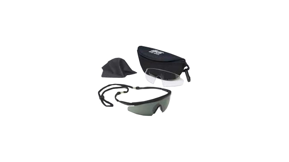 Body Specs Pistols Sunglasses, Black Frame, Smoke &amp; Clear Lens, PISTOLS-PKG-BLK-PAN.13