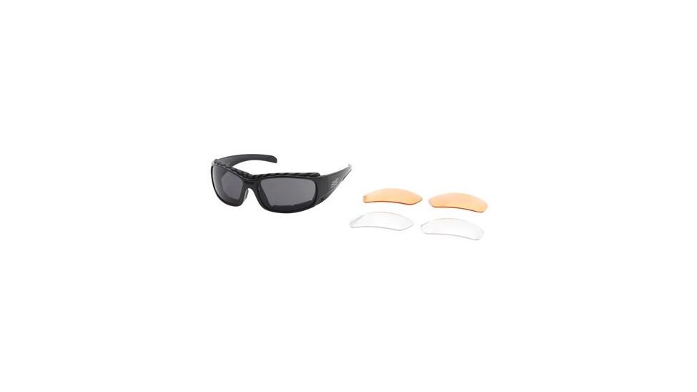 Body Specs Z-001 Sunglass Black Grilamid TR-90 Frame with PC Smoke Clear and Light Rust Lens Z-001 BLACK.13
