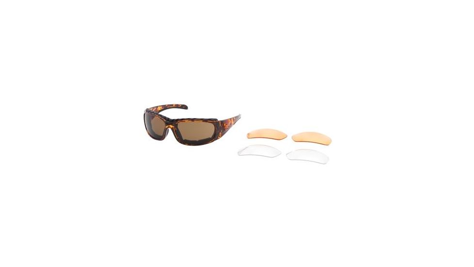 Body Specs Z-001 Sunglass Demi Brown Grilamid TR-90 Frame with PC Brown Clear and Light Rust Lens Z-001 DEMI.4
