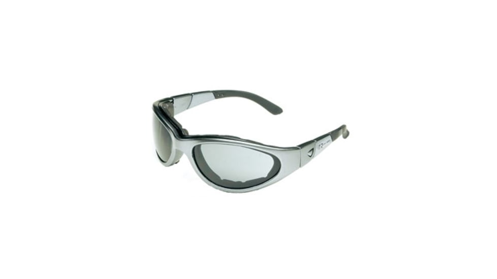 Body Specs Sunglass &amp; Goggle, Silver Chrome Frame, Grey, Clear, Light Rust Lens BSG-SILVER-CHROME13