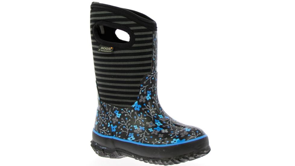 Bogs Classic Flower Stripes Boot,Black Multi,Size 5 71560-009-5