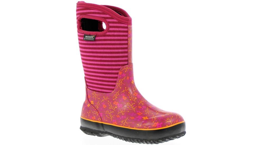 Bogs Classic Flower Stripes Boot,Fuchsia,Size 12 71560-660-12