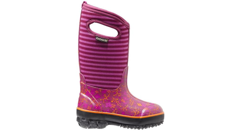 Bogs Classic Flower Stripes Boot,Fuchsia,Size 12 71560-660-12