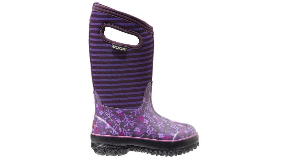 Bogs Classic Flower Stripes Boot,Purple Multi,Size 9 71560-540-9
