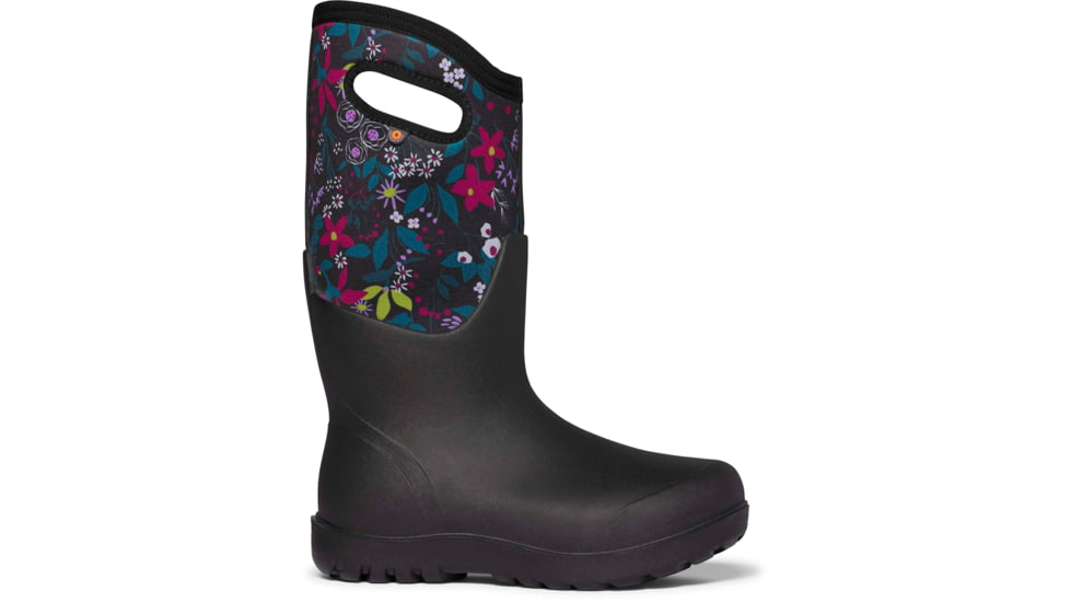 Bogs Neo Classic Cartoon Flower Shoes - Womens, Black Multi, 7, 72857-009-7