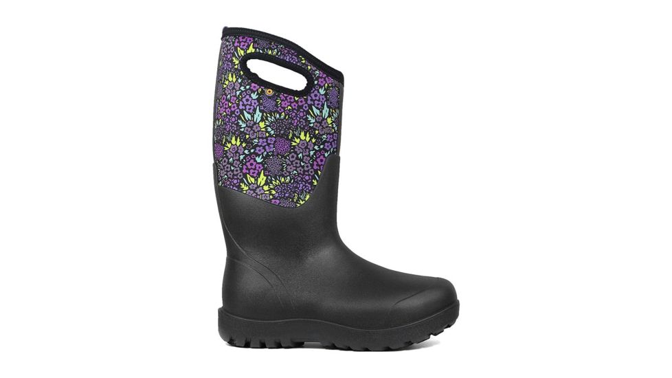 Bogs Neo Classic Tall Nw Garden - Womens, Black Multi, Medium, 8, 72401-009-M- 8