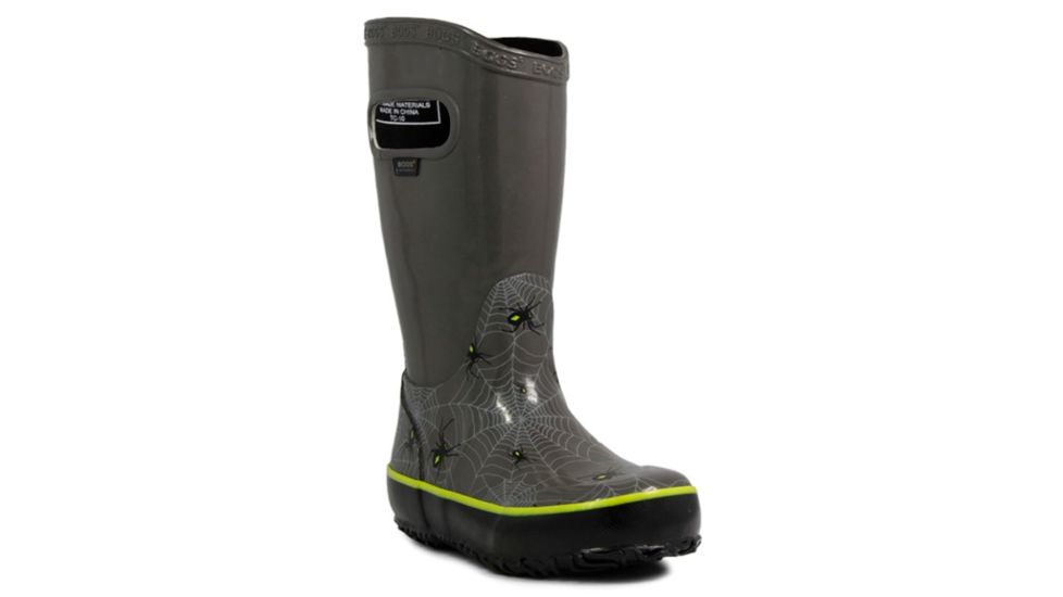 Bogs Rain Creepy Crawler Boot,Gray Multi,Size 1 71859-062-1
