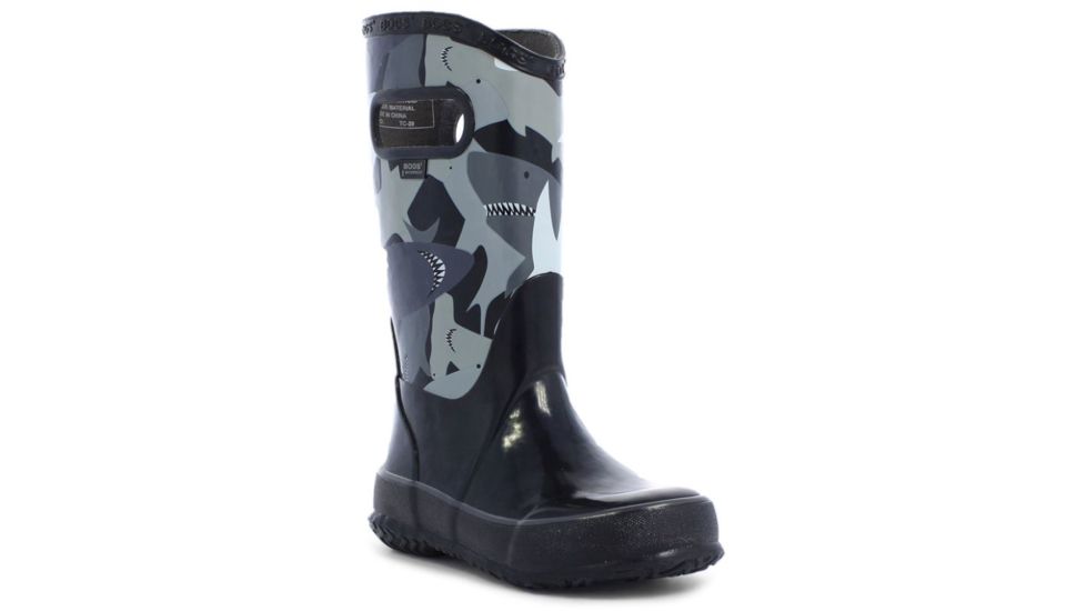 Bogs Rain Sharks Boot,Black Multi,Size 1 71928-009-1