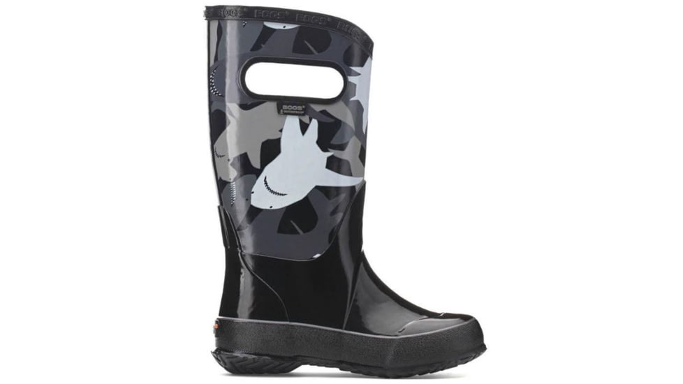 Bogs Rain Sharks Boot,Black Multi,Size 1 71928-009-1