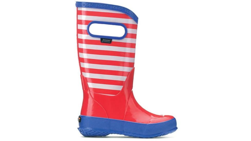 Bogs Rain Stripes Boot,Red Multi,Size 4 71547-640-4