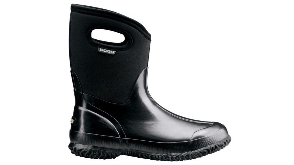 Bogs Womens Classic Mid Shiny Boot,Black Shiny,Size 7 60156-001-7