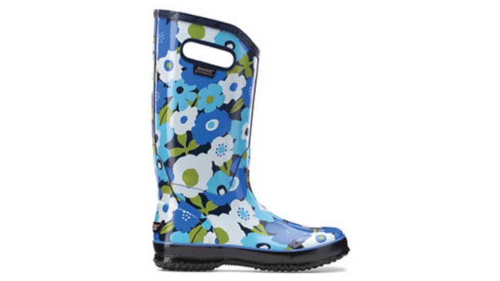 Bogs Womens Spring Flowers Rain Boot,Navy Multi,Size 6 71897-492-6