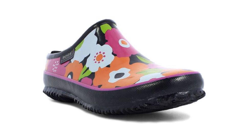Bogs Womens Urban Farmer Slide Spring Flowers Boot,Black Multi,Size 6 71898-009-6
