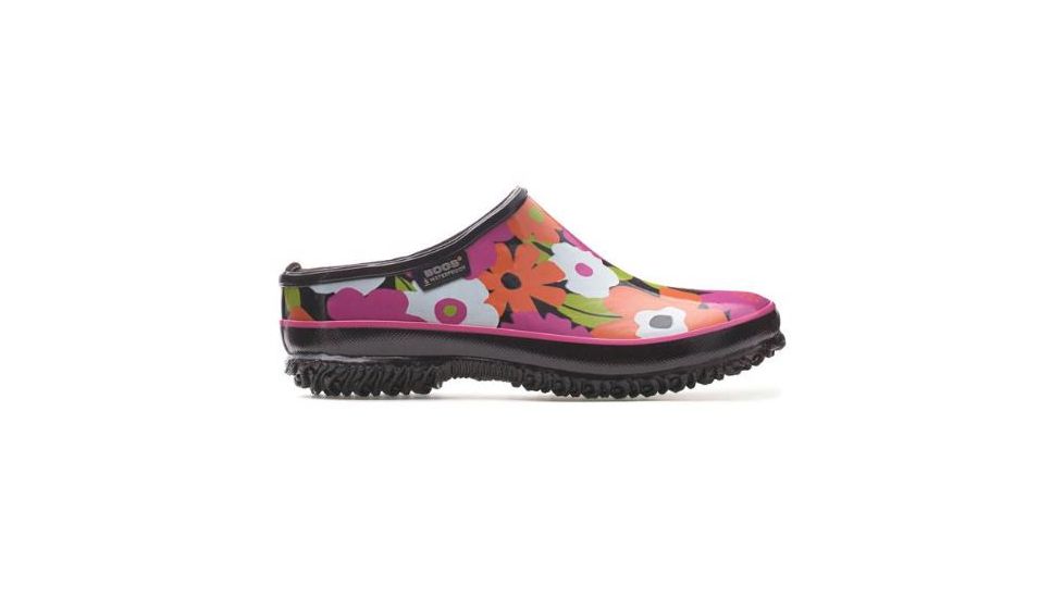 Bogs Womens Urban Farmer Slide Spring Flowers Boot,Black Multi,Size 6 71898-009-6