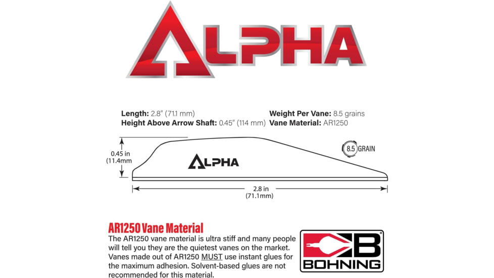 Bohning Alpha Ar 1250 Vane 2.8 Hot Pink 36pk