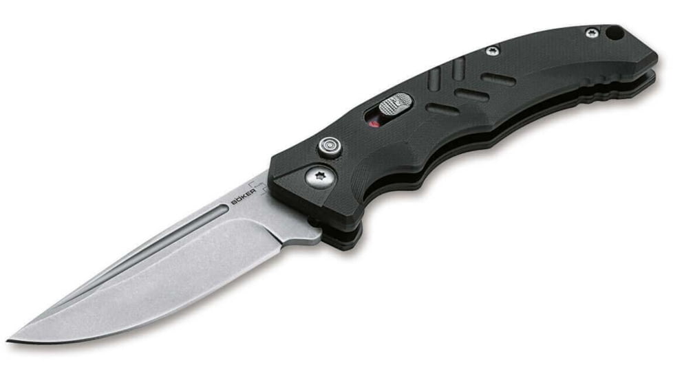 Boker 01BO482 Intention II Folding Drop Point Plain D2 Steel Blade Black G10 Ha