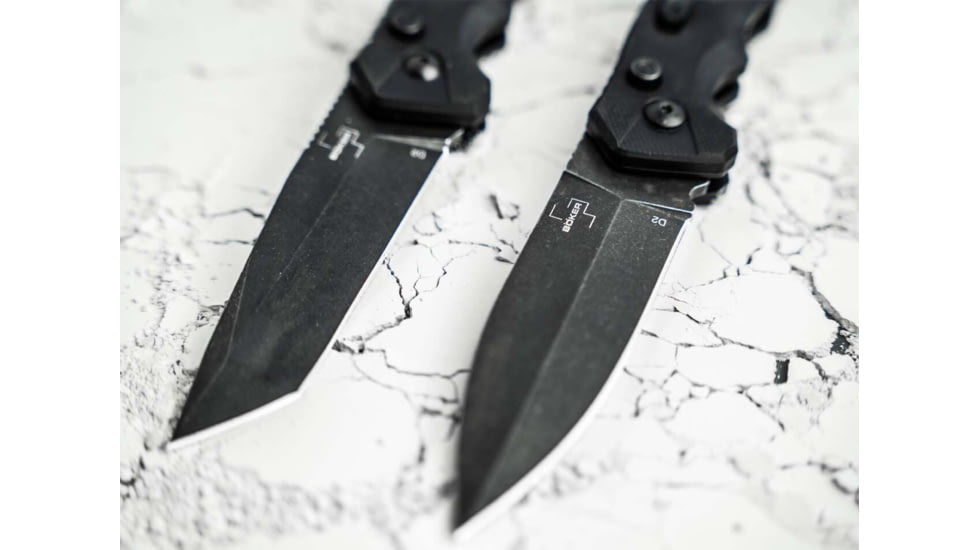 Boker 01BO796 Intention II 3.35 Folding Dagger Plain D2 Steel Blade Black G10