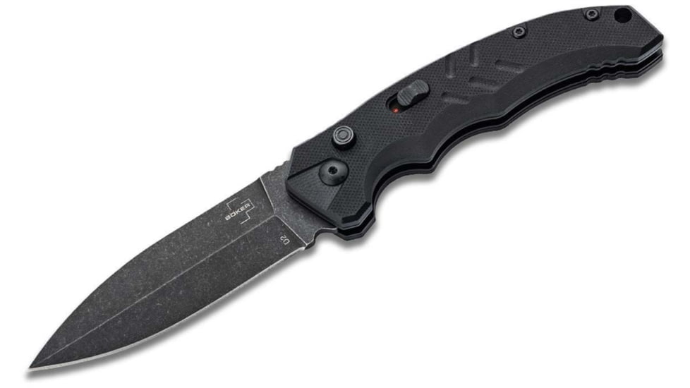 Boker 01BO796 Intention II 3.35 Folding Dagger Plain D2 Steel Blade Black G10