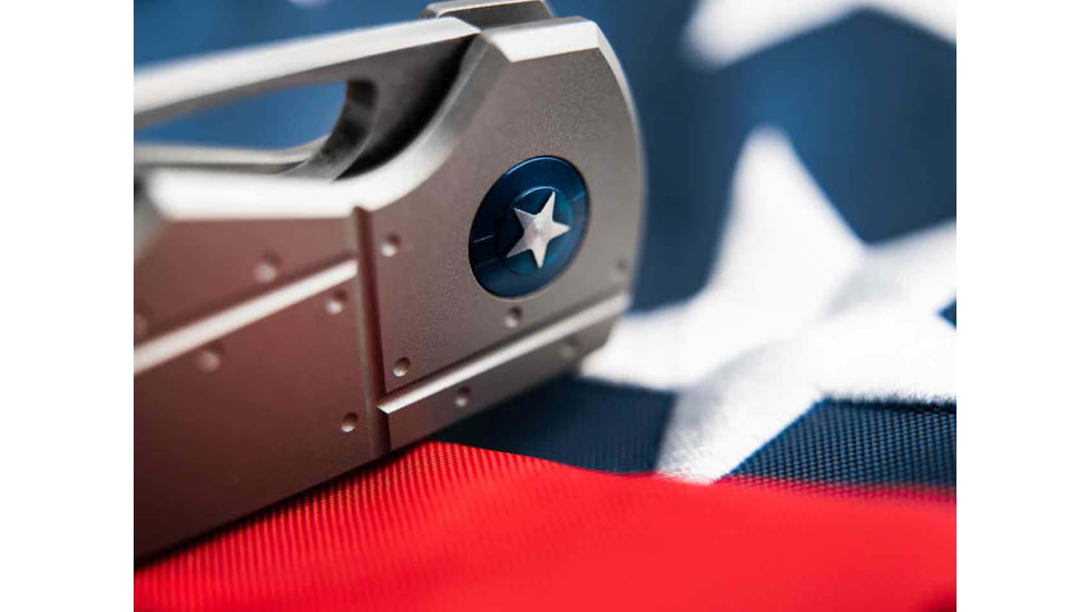 Boker 01Bo910Dam P-51 Damast 3.35 Drop Point Plain Silver Acid Etch Damascus Blade Titanium Handle