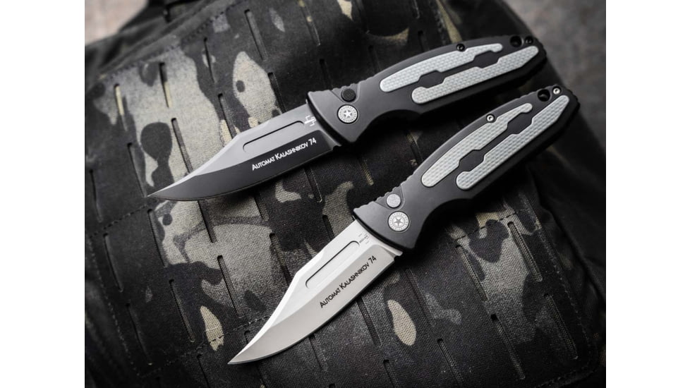 Boker 01Kals136 Kalashnikov 3.35 Clip Point Plain Black D2 Steel Blade Black/Gray Aluminum Handle