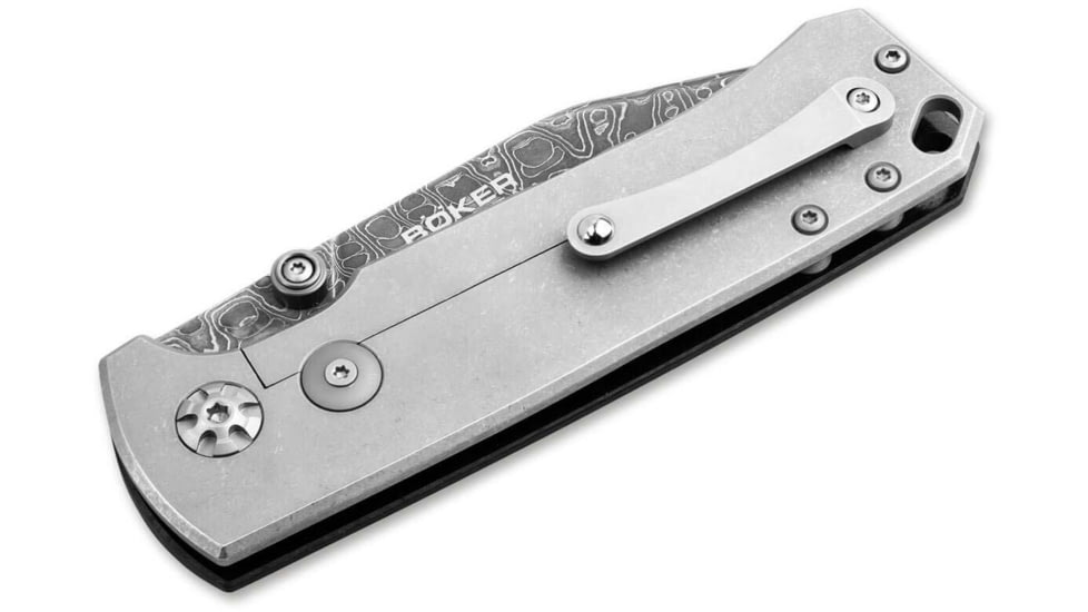 Boker 111103Dam Tiger-Damast Pocket 3.35 Damascus Blade Micarta Handle