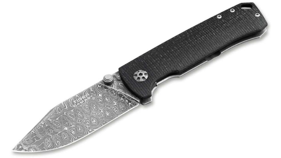 Boker 111103Dam Tiger-Damast Pocket 3.35 Damascus Blade Micarta Handle