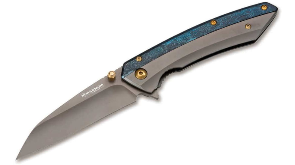 Boker Cobalt Assisted Opening Folding Knife, 3.46 in, 440A Steel, Wharncliffe Blade, Blue Hanlde, 01RY288