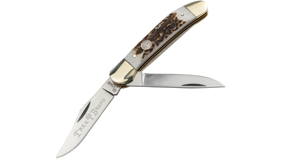 Boker Traditional Series 2.0 Copperhead Folding Knife, D2 Tool Steel, Mirror Clip/Skinner Blades, Stag Handle, 110823ST