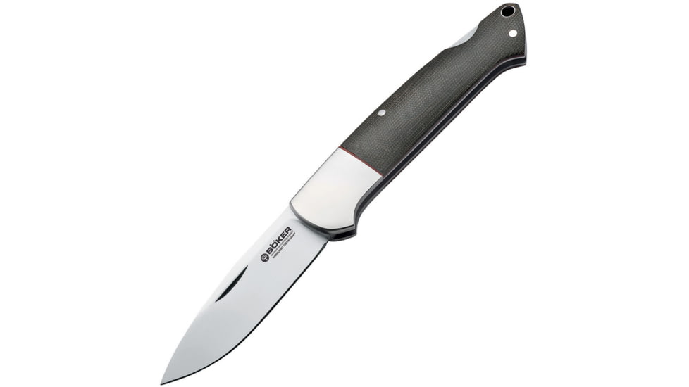 Boker Davis Classic Lockback Folding Knife, 3.5 satin finish stainless blade, Green canvas micarta handle, 110624