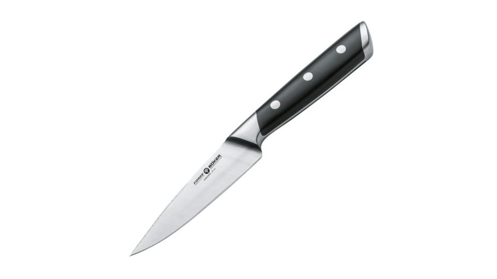 Boker Forge Paring Knife, 3 1/2 in., Black Handle, NO B-03BO505