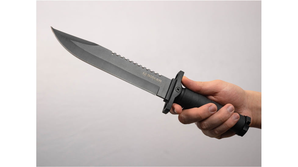 Boker John Jay Survival Knife, 8.07in, Black 7Cr17MoV Blade, Black FRN Handle, Boxed, 02SC004