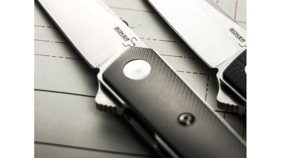 Boker Kwaiken Mini Flipper Titan Folding Knife, 3in, Titanium, D2, Uncoated, 01BO267