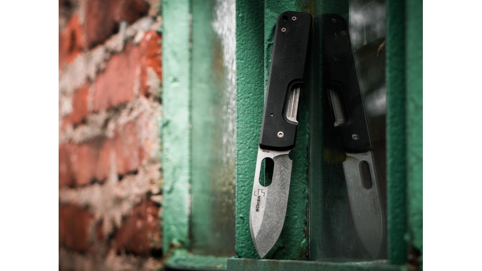 Boker Lancer Black Stonwash Folding Knife, 01BO068