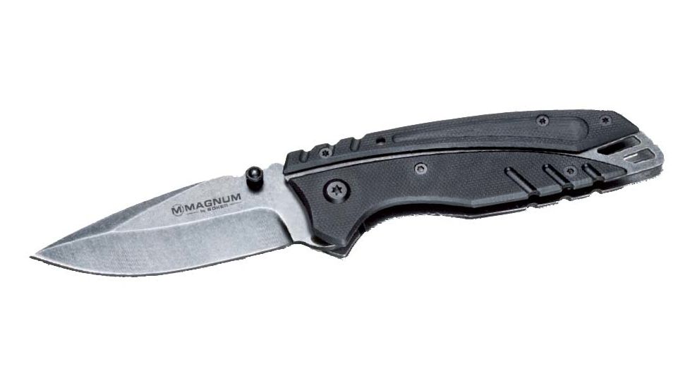 Boker Magnum India Romeo Spring Assist Open Folding Knife,3.125in Stainless Steel Blade,Black Textured G10 Handle 01RY224