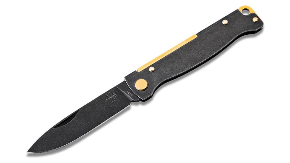 Boker Plus Atlas Black SW Folding Knife, 3.63in Closed, 2.88in Black Stonewash 12C27 Sandvik SS Blade, Black Stonewash Stainless Steel Handle, 01BO859