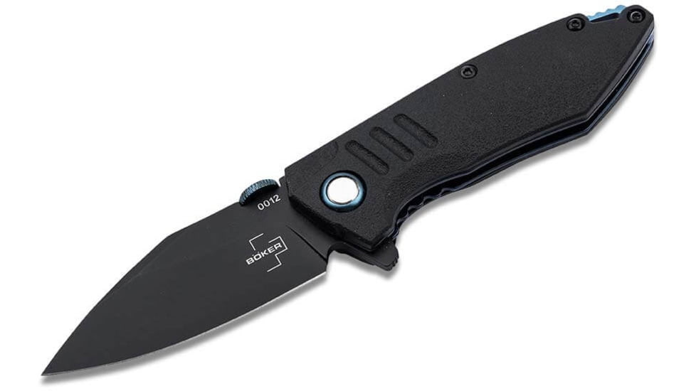 Boker Plus Bend A/O Folding Knife, 3.5in Closed, 2.63in Black D2 tool Steel Blade, Black GFN Handle, 01BO799